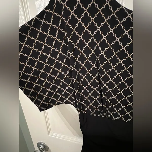 DONNA MORGAN Dress Vintage Short-sleeved Classic Stretch Fit & Flair. - Image 2