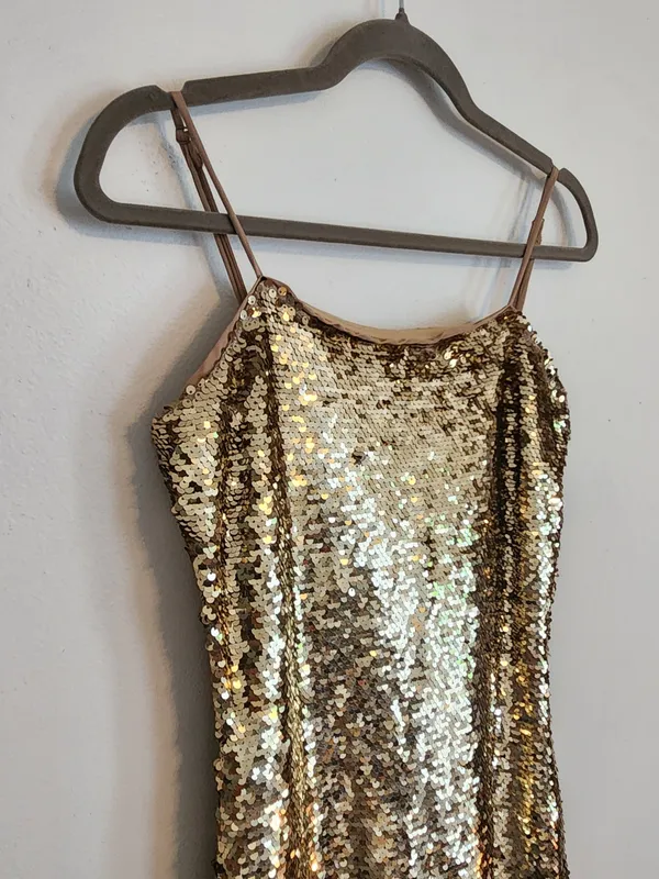 Gianni Bini Gold Sequin Midi Slip Dress Size Small NWT Sequin Cocktail Dress - Image 4