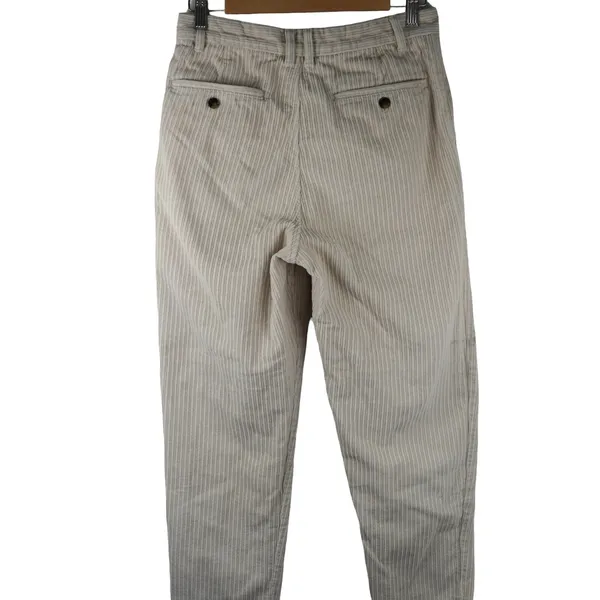 Zara Corduroy Pants Women Size 29 Tan Striped Pleated High Rise Tapered Casual - Image 4