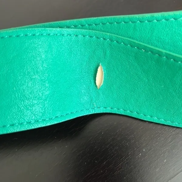 Pieces Verinda belt, multi color bejeweled buckle, green retro belt,43” length - Image 15