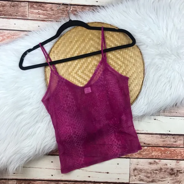 Y2K pink‎ tank sheer snakeskin - Image 2