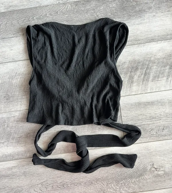 ZARA Wrap Around Black Top - Image 2