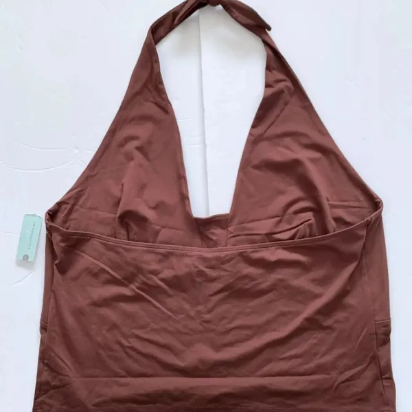 Anthropologie Brown Tailored Halter Top Blouse Plus Size 2X New NWT Versatile - Image 6