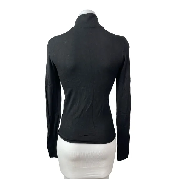 Zara Women's Black Turtle Neck Long Sleeve Slim Sweater Basic Tee T-Shirt Top S - Image 4