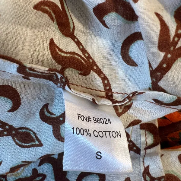 House of Harlow 1960 Orange and Cream Patterned‎ Blouse - Image 8