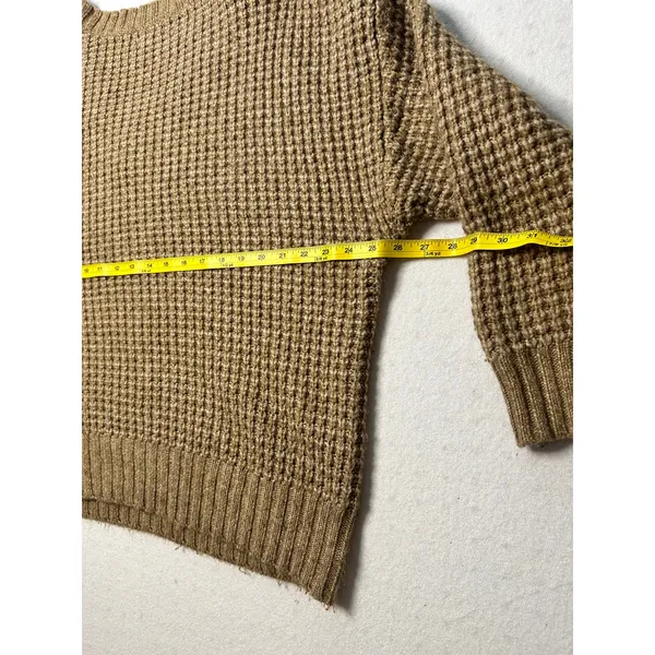 American Eagle chunky knit v-neck oversized sweater (L) neutral tan - Image 5