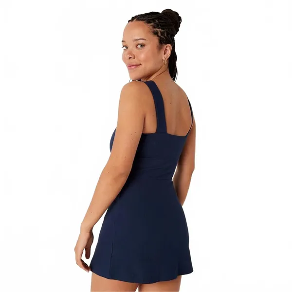 Victoria's Secret PINK Rib Square Neck Active Dress Navy Blue Women's Size Large - Image 2