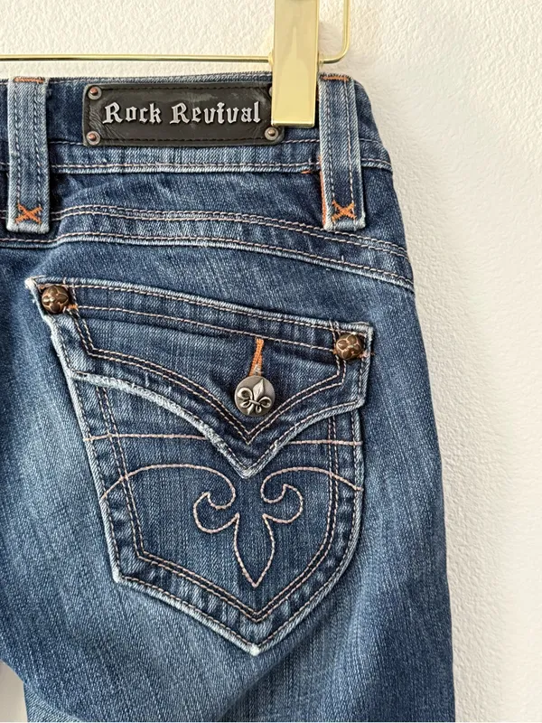 Rock Revival Gwen Boot Cut Dark Wash Jeans 28 - Image 7