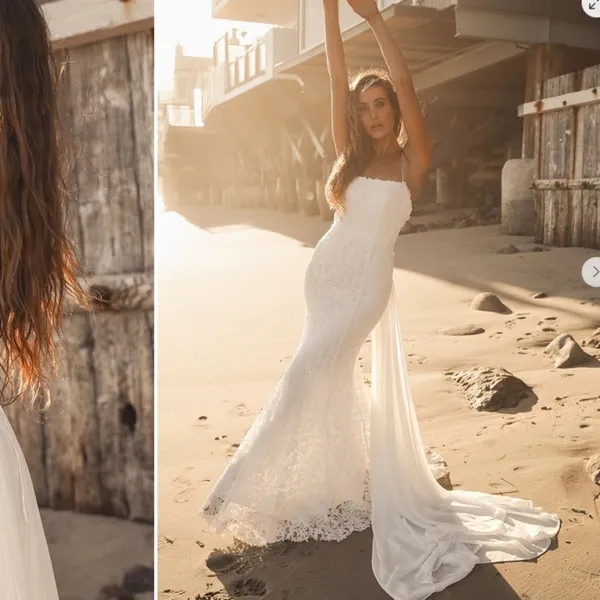 LULU's Elegant Sexy Wedding Bridal Shower Engagement Romantic Open Back Gown - Image 2