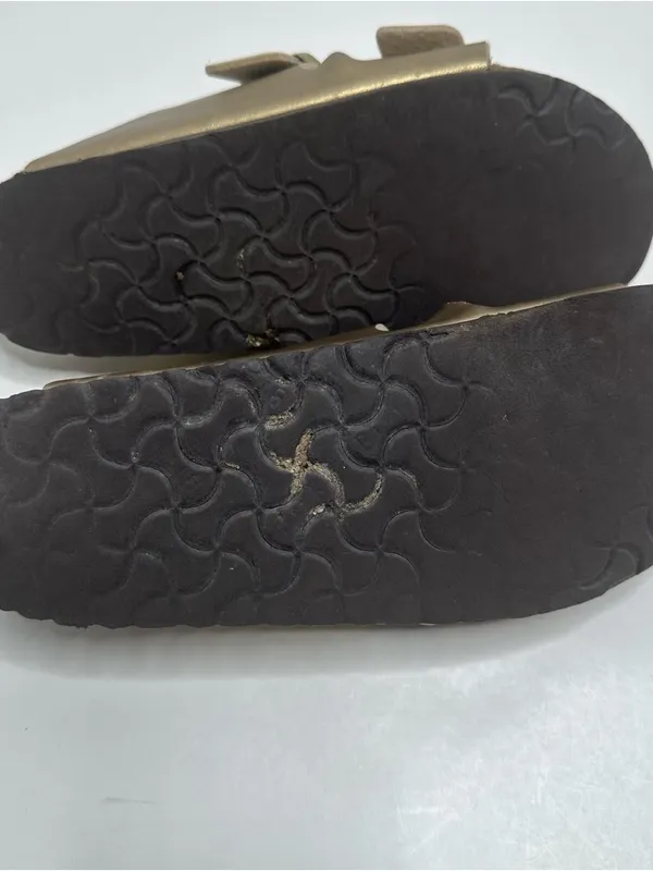 Birkenstock Unisex Arizona BS Birko-Flor Gold Two Strap Sandals Size 41 - Image 9