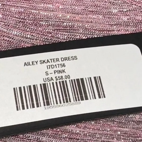 NWT Lulu's Ailey Skater Dress Pink‎ Metallic Mini - Image 7