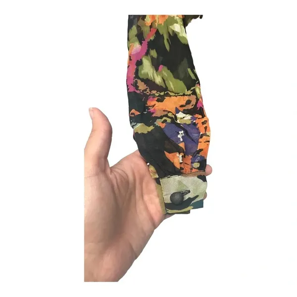 CAbi Floral Ruffle Tie Front Sheer Blouse // Size Small - Image 9