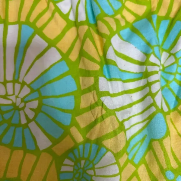 Lilly Pulitzer Strapless Summer Dress Blue Yellow Ruffled Hems size small - Image 5