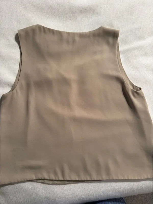 Aritzia Babaton Tan Satin Top - Image 3