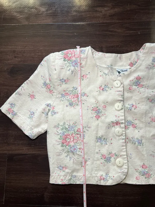 Vintage Enchanté Cropped Floral Jacket Size Large - Image 4