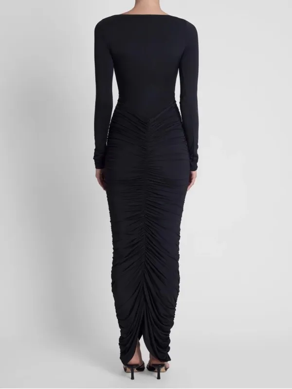 Leau Rhea Ruche Maxi Dress Sz L - Image 9