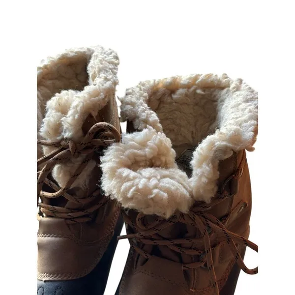 PAWZ Womens Winter Snow Boots Lace-Up Insulated Size 10 Tan & Black - Image 7