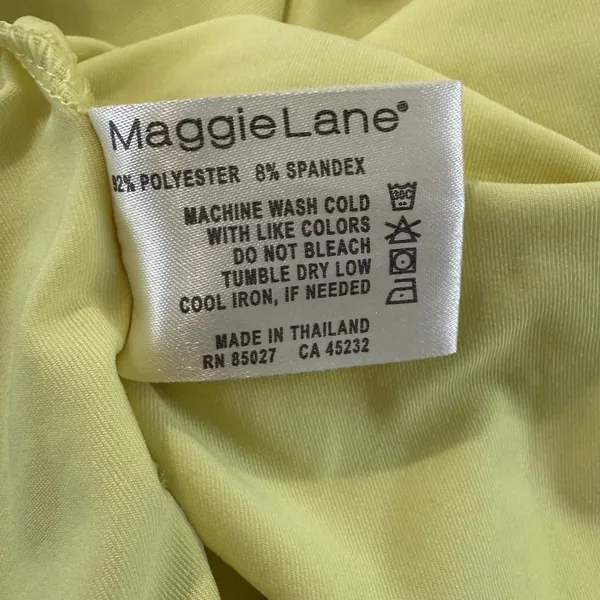 Maggie Lane Sleeveless Golf Polo‎ Top Yellow Paisley Preppy Country Club SP - Image 5