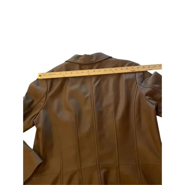 Preston & York Women’s Lambskin Leather Jacket Brown Size L - Image 8