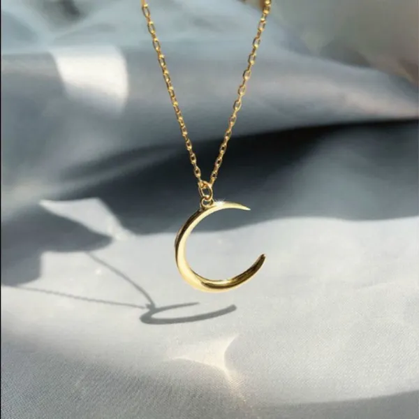 Boutique NWT Crescent Moon Necklace | Yellow‎ Gold Filled - Image 2