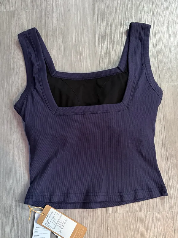 OGL Slinky Square Open Back Bra Tank Top Navy Small NWT - Image 7
