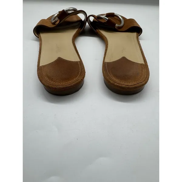 Theory Adeley Brown Suede Leather Ring Slip On Sandals Size 38.5 - Image 5
