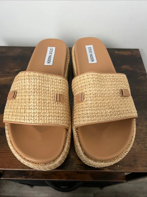 Steve Madden Kayley Raffia Platform Slides 9 - Image 2