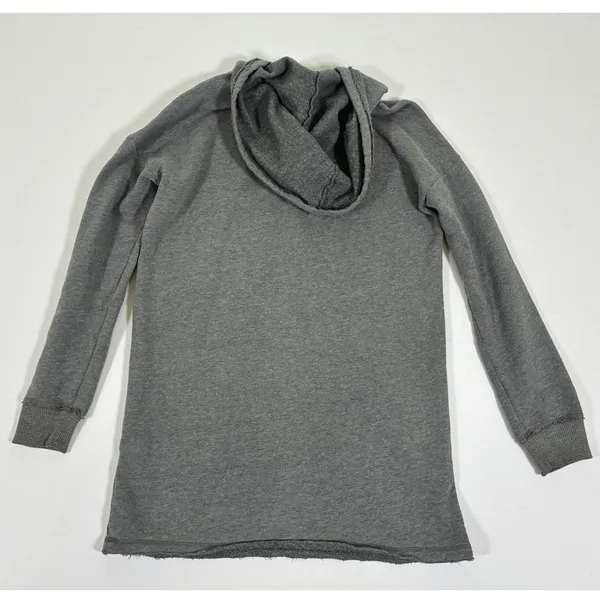 Hollister Womens S Gray Lace Up Longline Tunic Hoodie Sweatshirt Y2K - Image 8