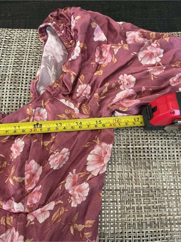 Altar’d State Floral Long Sleeve Mini Dress Mauve Size M - Image 8