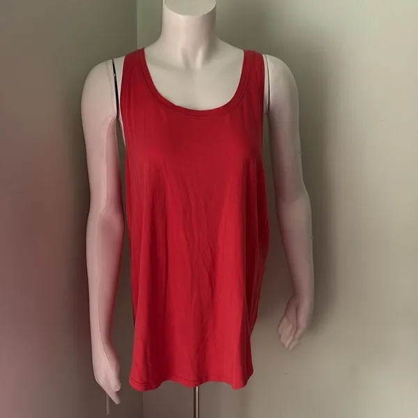 Lululemon Love Tank Top Pleated Racerback Poppy Coral Pima Cotton Size 10 - Image 6