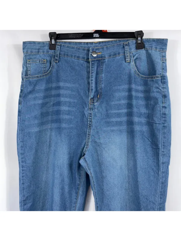 Size L Light Wash High Rise Bootcut Stretch Jeans - Image 2
