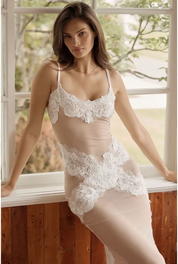 Anthropologie Kilo Brava embroidered sheer maxi slip dress - Image 2