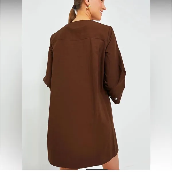NEW Tuckernuck Brown Embroidered Tahlia Gown Mini Dress Size Medium - Image 3