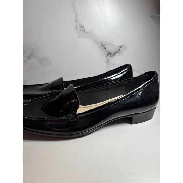 Anne Klein iFlex Black Patent Leather Loafers Moc Toe Flats AK7VAMA Womens 7.5M - Image 4