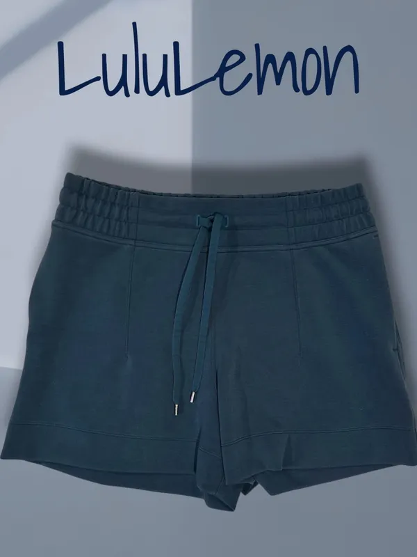 Lululemon High Rise Lounge Sweat Shorts Dark Blue Size 12 4" Inseam - Image 7