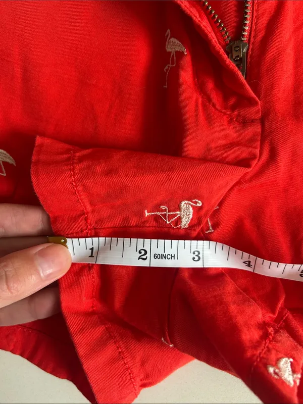 J. Crew Flamingo Embroidered Red Women's Shorts - Image 5
