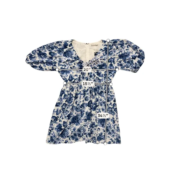 NWT Abercrombie Floral Poplin Mini Dress Puff Sleeve Large Blue Cottage Coquette - Image 8