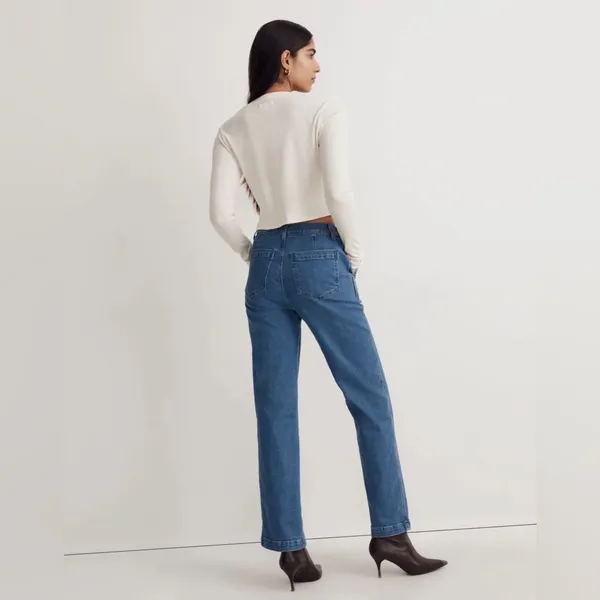 MADEWELL The Perfect Vintage Jean in Medium Indigo Wash: Seamed Edition Size 28 - Image 3