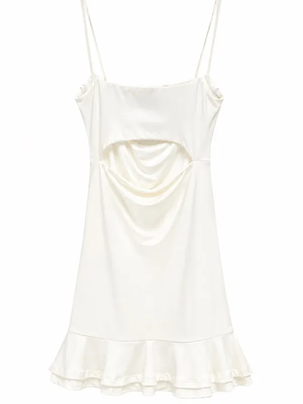 That’s So Fetch Ivory Ruched Cowl Neck Mini Dress 2 NWT - Image 2