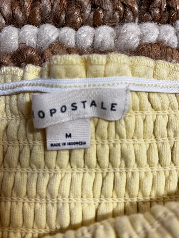 Aeropostale Y2K style Butter Yellow Strapless Smocked babydoll shirt dress - Image 2