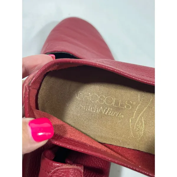 Aerosoles Fame Show Pebbled Leather Loafers Women 7.5 Red Slip On Flats Everyday - Image 6