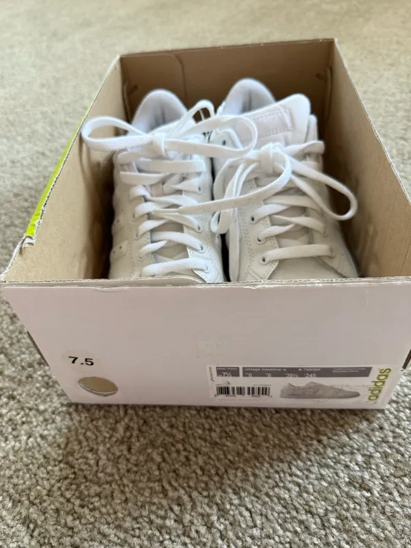 Adidas Vintage Baseline W White Leather Low Top Premium Classic Tennis Sneakers - Image 9