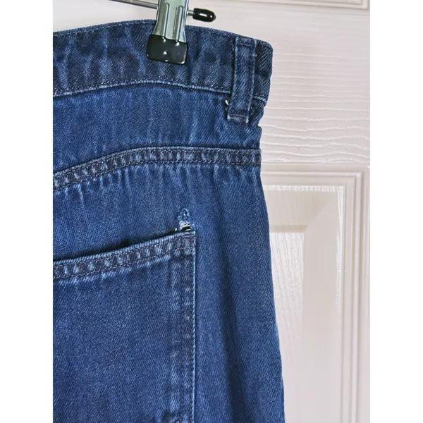 French Connection Wide Leg Side Slit Jeans Size 8 Blue Festival Rave Y2K 90s - Image 12