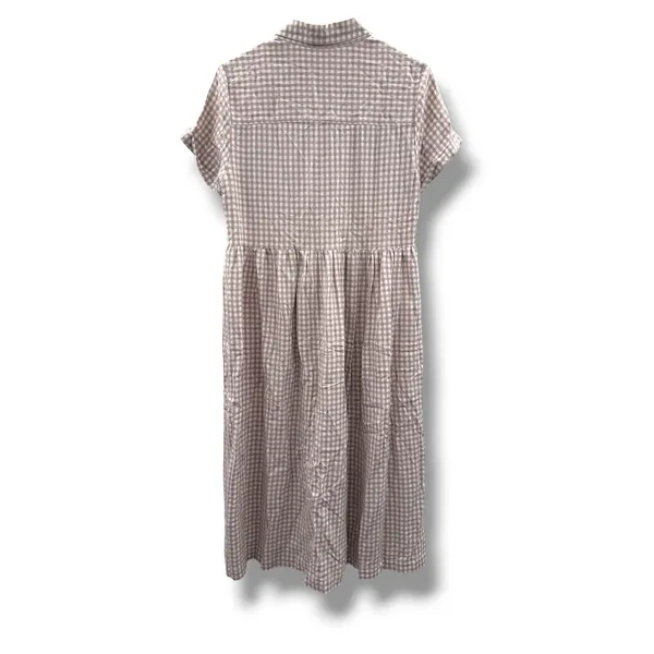 Urban‎ Outfitters Laila Seersucker Midi Dress Womens M Pink Gingham Cottagecore - Image 3