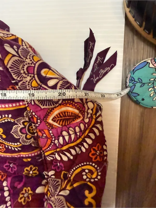 Vera Bradley Safari Sunset Paisley Design Medium Duffel Bag Purple Orange - Image 9