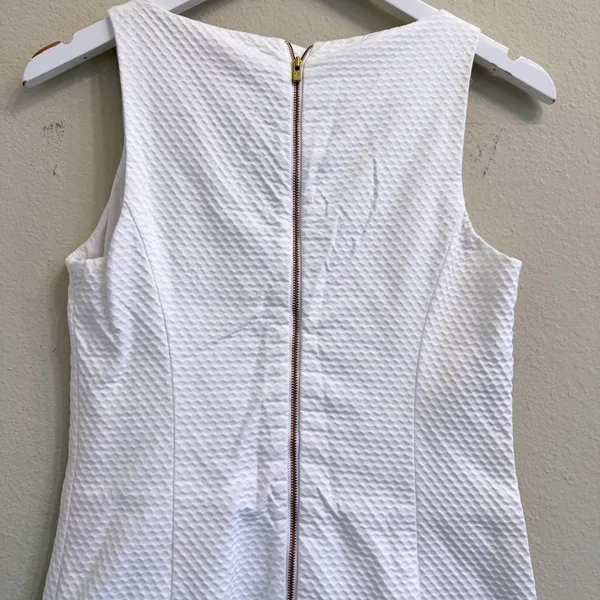 Lilly Pulitzer Gabby Shift Dress Womens 0 Resort White Seersucker‎ Bridal Preppy - Image 4
