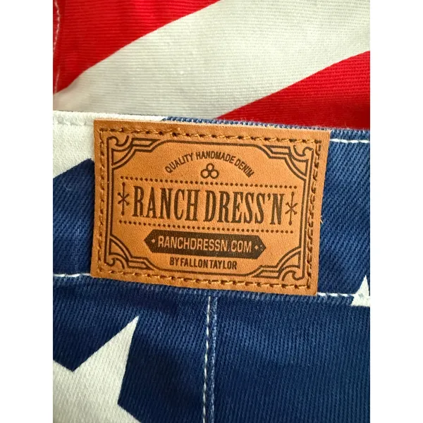 Ranch Dress'n Super Flare American Flag Denim Jeans Bell Bottoms Size 0 NWOT - Image 3