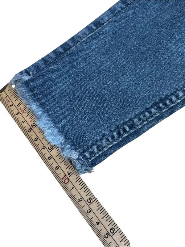7 For All Mankind Women’s 28 Ankle Gwenevere Skinny Crop Jeans Frayed Hem Blue - Image 6