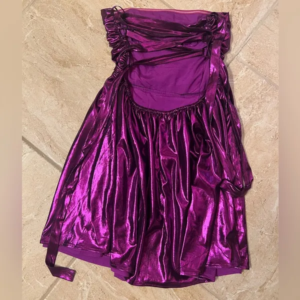 IDEM DITTO metallic strapless mini dress in purple - Image 5