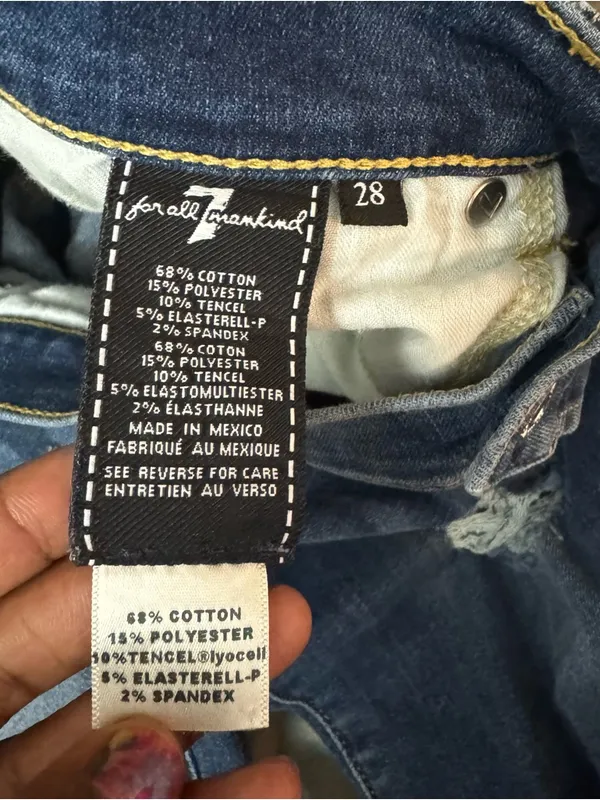 7 for all mankind Josefina skinny boyfriend Mid-Rise Distressed Jeans size 28 - Image 9